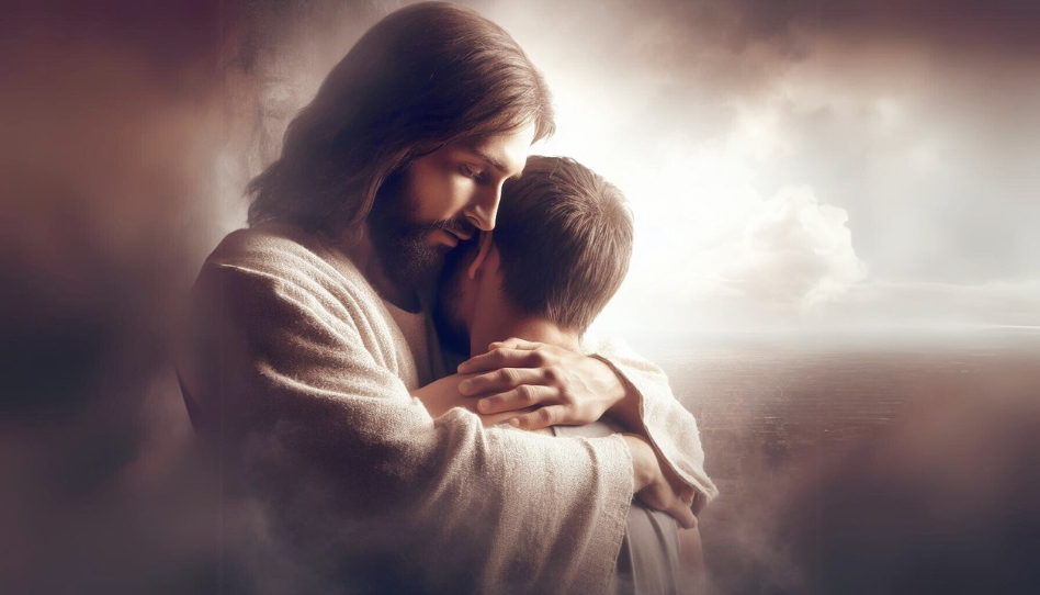 jesus abrazando a un joven